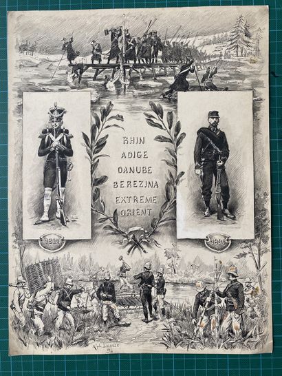 null 
ALPHONSE LALAUZE (1872-1941), Hommage au régiment du Génie militaire de 1812...