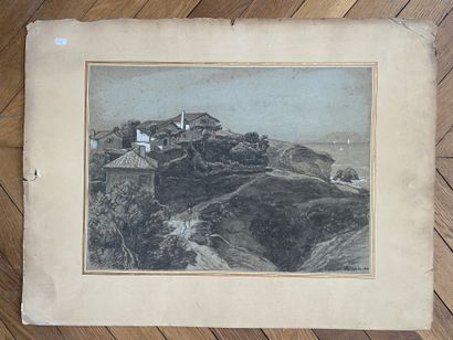null 
CAMILLE ROQUEPLAN (1803-1855)




Animated village road by the sea, charcoal...