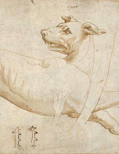 Atelier de Jules ROMAIN (Rome, V. 1492-1499 - Mantoue, 1546) Sheet of studies recto-verso:...
