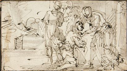 École ITALIENNE vers 1600 The Return of the Prodigal Son
Pen and brown ink, brown...