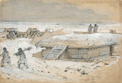 Robert Thomas LANDELLS (1833 - 1877) Deux scènes du conflit austro-prussien en 1866
Crayon...