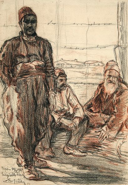Alméry LOBEL-RICHE (Genève, 1880 - Paris, 1950) Prisonniers turcs
Sanguine et crayon...