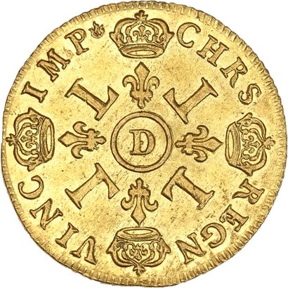 null LOUIS XIV (1643-1715)
Double louis d'or aux quatre L. 1698. Lyon. Flan neuf....