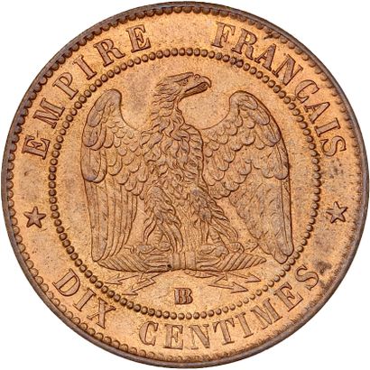 null SECOND EMPIRE (1852-1870) 10 centimes Napoléon III, tête laurée. 1861. Strasbourg.
5...