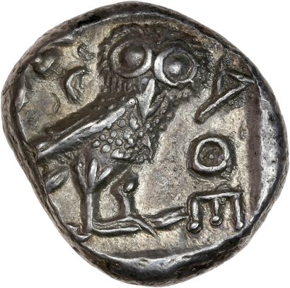 null ATTIQUE, Athènes
Tétradrachme (400-390 av. J.-C.). 17,19 g.
Tête d'Athéna à...