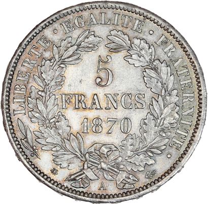 null GOUVERNEMENT de DÉFENSE NATIONALE (1870-1871) 5 francs, type Cérès avec légende....