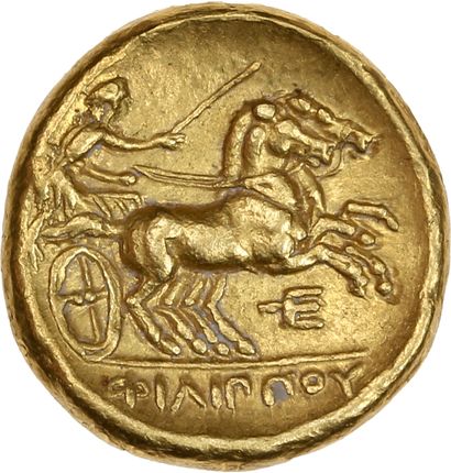 null ROYAUME de MACÉDOINE, Philippe II (359-336 av. J.-C.)
Statère d'or. Amphipolis...