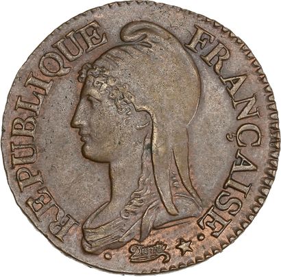 null DIRECTOIRE (1795-1799)
Un décime, petit module. An 4. Paris.
Buste de la République...