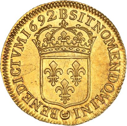 null LOUIS XIV (1643-1715)
Double louis d'or à l'écu. 1692. Rouen. Flan neuf. 13,48...