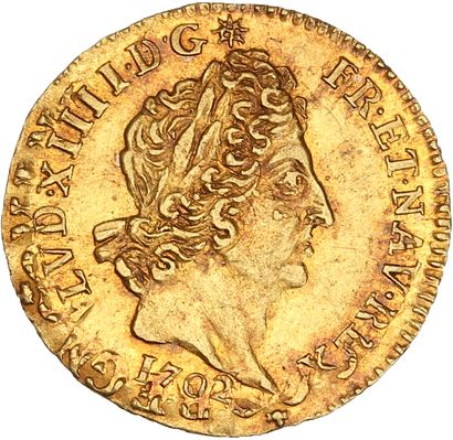 null LOUIS XIV (1643-1715)
Demi louis d'or aux huit L et aux insignes. 1702. Amiens....