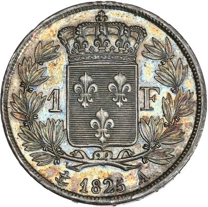 null CHARLES X (1824-1830) 1 franc. 1825. Paris.
Sa tête nue à gauche.
R/ Écu de...