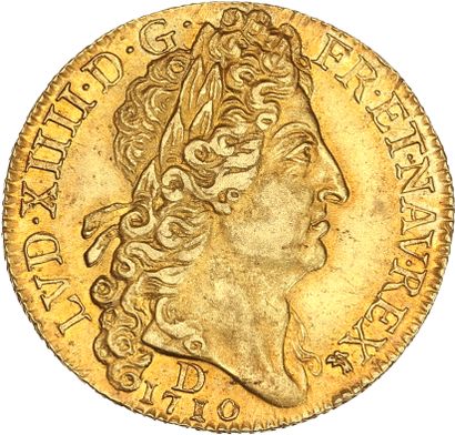 null LOUIS XIV (1643-1715)
Double louis d'or au soleil. 1710. Lyon. 16,30 g.
Tête...