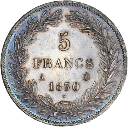 null LOUIS-PHILIPPE (1830-1848) 5 francs tête nue. 1830. Paris. Tranche en creux.
Sa...
