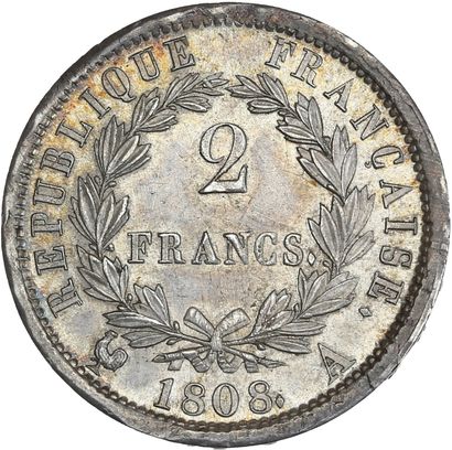 null PREMIER EMPIRE (1804-1814) 2 francs Napoléon, tête laurée. RÉPUBLIQUE. 1808....