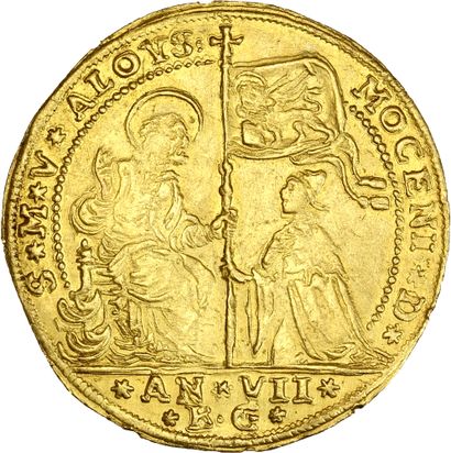 null VENISE : Alvise Mocenigo III (1722-1732)
Oselle d'or de 4 sequins. An VII. 1728....