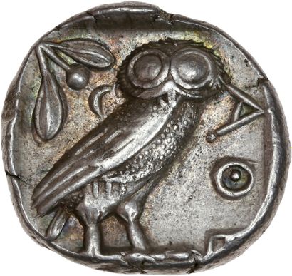 null ATTIQUE, Athènes
Tétradrachme (454-404 av. J.-C.). 17,19 g.
Tête d'Athéna à...