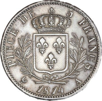 null LOUIS XVIII, première restauration (3 mai 1814 - 20 mars 1815) 5 francs, buste...