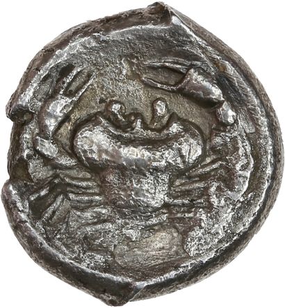 null SICILE, Himère
Statère (480-470 av. J.-C.). 8,39 g.
Coq de bruyère à gauche....