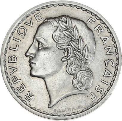 null TROISIÈME RÉPUBLIQUE (1871-1940) 5 francs, type Lavrillier. 1936. Nickel.
Effigie...