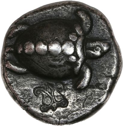 null EGIN Statere (5th century B.C.). 11,96 g.
Sea turtle, a row of globules in the...