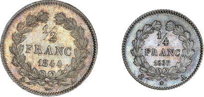 null LOUIS-PHILIPPE (1830-1848)
Demi franc tête laurée. 1844. Paris.
Quart de franc...
