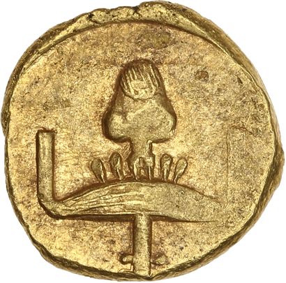 null ÉGYPTE : Nectanébo II (359-343 av. J.-C.)
Statère d'or. 8,34 g.
Cheval libre...