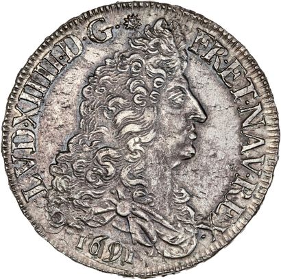 null LOUIS XIV (1643-1715)
Écu aux huit L, 1er type. 1691. Rennes. Réf.
Buste du...