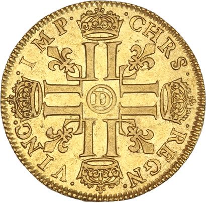 null LOUIS XIV (1643-1715)
Double louis d'or à la mèche courte. 1644. Lyon. 13,49...