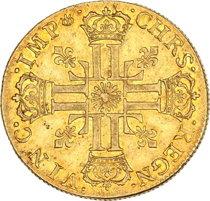null LOUIS XIV (1643-1715)
Double louis d'or au soleil. 1710. Lyon. 16,30 g.
Tête...