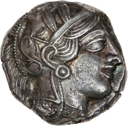 null ATTIQUE, Athènes
Tétradrachme (454-404 av. J.-C.). 17,24 g.
Tête d'Athéna à...