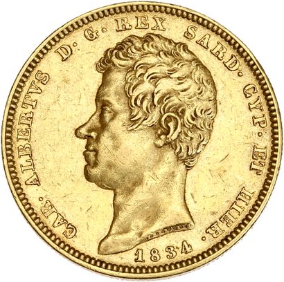 null ITALIE, Sardaigne : Charles Albert (1831-1849) 100 lire or. 1834. Turin. 32,33...