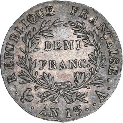 null PREMIER EMPIRE (1804-1814)
Demi franc Napoléon Empereur. An 13. Limoges.
Sa...
