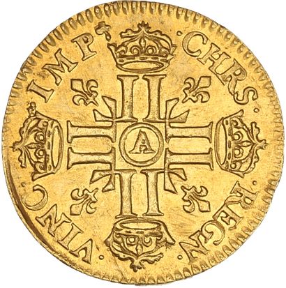 null LOUIS XIV (1643-1715)
Demi louis d'or à la tête nue, 1er type. 1678. Paris....