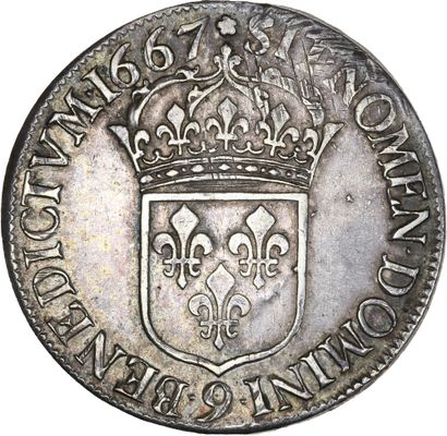 null LOUIS XIV (1643-1715)
Écu au buste juvénile. 1667. Rennes.
Buste juvénile du...