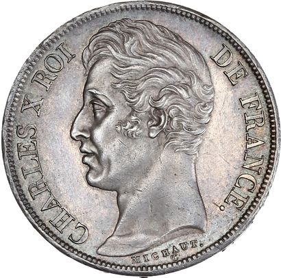 null CHARLES X (1824-1830) 2 francs. 1825. Paris.
Sa tête nue à gauche.
R/ Écu de...