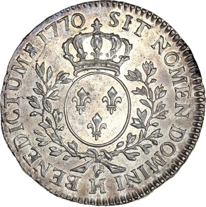 null LOUIS XV (1715-1774)
Demi écu au bandeau. 1770. La Rochelle.
Tête du Roi à gauche,...