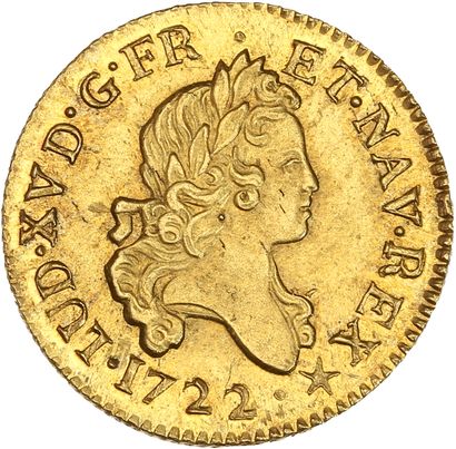 null LOUIS XV (1715-1774)
Louis d'or aux deux L. 1722. Montpellier. Flan neuf. 9,87...