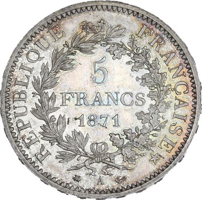 null GOUVERNEMENT de DÉFENSE NATIONALE (1870-1871) 5 francs, type Hercule. 1871....