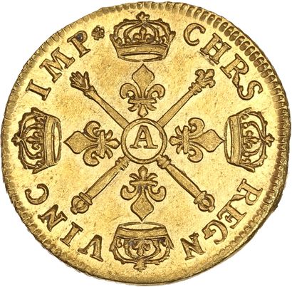 null LOUIS XIV (1643-1715)
Louis d'or aux insignes. 1705. Paris. Flan neuf. 6,76...