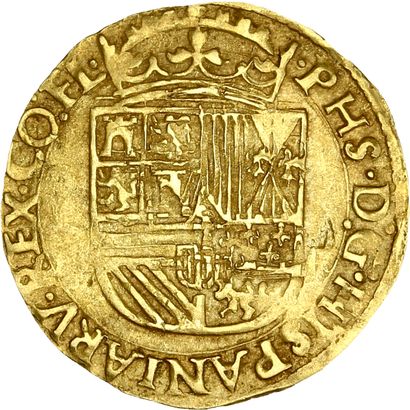 null COMTÉ de FLANDRE : Philippe II d'Espagne (1555-1598)
Demi réal d'or. Bruges....