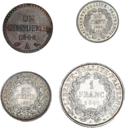 null DEUXIÈME RÉPUBLIQUE (1848-1852)
Un franc, type Cérès. 1849. Paris.
Demi franc,...