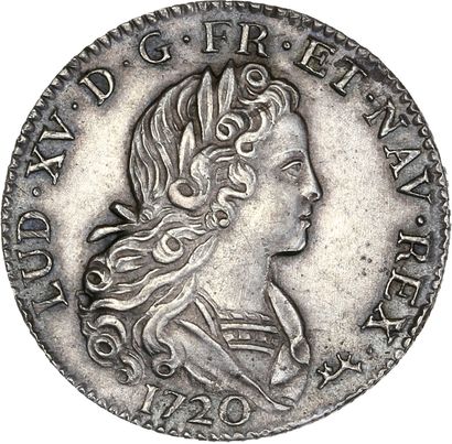 null LOUIS XV (1715-1774)
Petit Louis d'argent. 1720. Paris.
Buste du Roi à droite,...