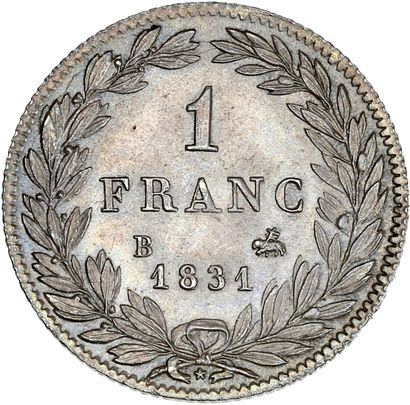 null LOUIS-PHILIPPE (1830-1848) 1 franc tête nue. 1831. Rouen.
Sa tête nue à gauche.
R/...