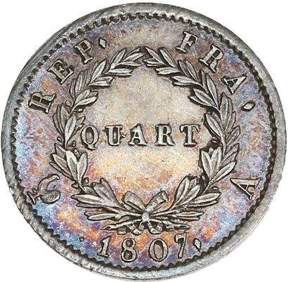 null PREMIER EMPIRE (1804-1814)
Quart de franc, tête de nègre. 1807. Paris.
Effigie...