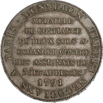 null CONVENTION (1792-1795) 5 décimes. 1793. Type fontaine d'Isis.
2 sols. 1791....