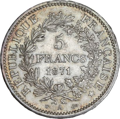null COMMUNE de PARIS (18 mars - 28 mai 1871) 5 francs, type Hercule, Camélinat....