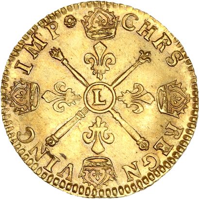 null LOUIS XIV (1643-1715)
Double louis d'or aux insignes. 1705. Bayonne. Flan neuf....