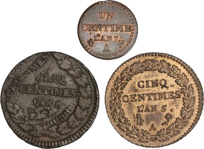null DIRECTOIRE (1795-1799)
Cinq centimes. Tréflage. An 8. Paris.
Cinq centimes....