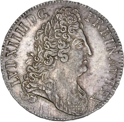null LOUIS XIV (1643-1715)
Écu aux huit L au buste lauré. 1704. Paris.
Buste du Roi...