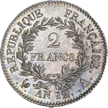 null CONSULAT (1799-1804) 2 francs Bonaparte, Premier Consul. An 12. Paris.
Sa tête...